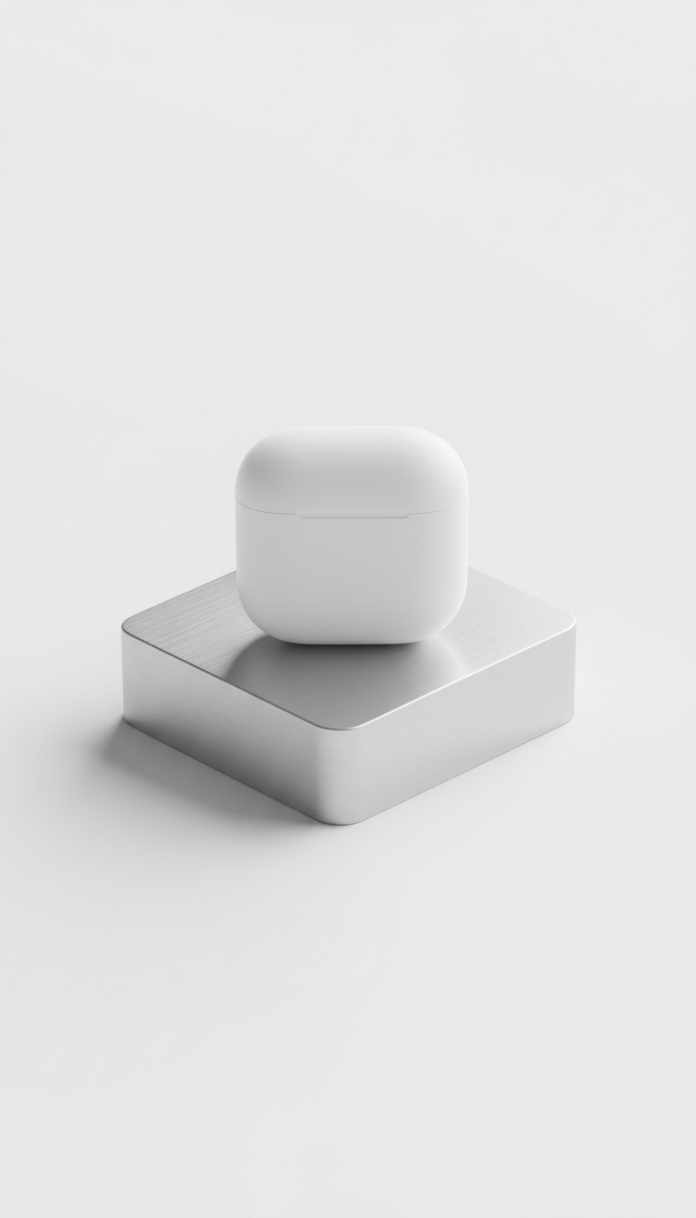 AirPods blancs coque fermée